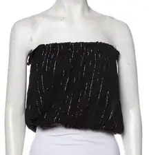 NWT  Black Silver Embellished Crop Tube Top