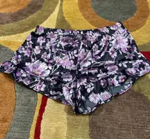 NWOT  Satin Floral Print Flower Pajama Shorts Sleep Sleepwear Medium