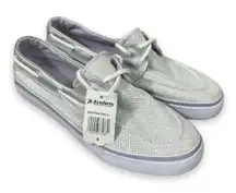 Austin‎ Trading Co Womens Shoes Size 5 Silver Top Siders Boat Sparkly NEW