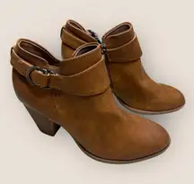 Dr. Scholl’s Women’s Kickstart Ankle Booties – Honey Brown Smooth, Size 9 (NWOB)