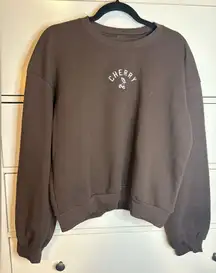 Cherry Tennis Brown Crewneck Sweatshirt