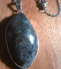 Malagasy Labradorite Stainless Steel Pendant Necklace