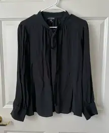 J. Crew Tie-Neck Black Top Size 22