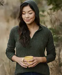 American Eagle green light weight hooded shirt