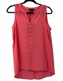 Rachel Zoe Pink Hi Low Button Front Tank Top