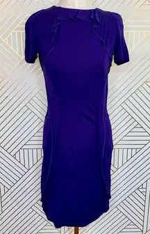 Karen Millen Ruffle Evening Wiggle Purple Dress