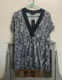 NWT bcbg Max Azria maze pattern black white size‎ X-Large