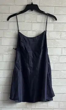 Victoria's Secret Navy Silk Slip Dress with side tie 