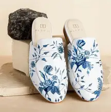 New Alepel x lsf hand painted leather mules slides in blue china