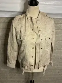 Rails Collins White Mini Cheetah Print Utility Jacket XS