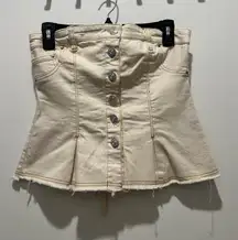 Pleated Jean Corset Top