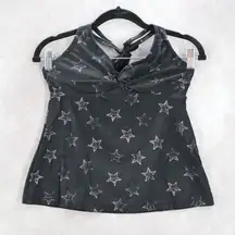 Converse One Star Black Star Halter Tie Beach Boho Fun Swim Tankini Top S Small