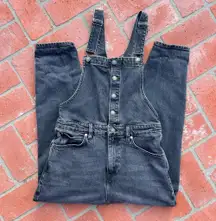 Free People Black Denim Overalls Size 30