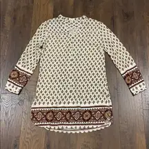 Freeway Medallion Print Long Sleeve Tunic Dress