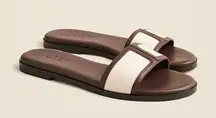 NIB J.Crew Georgina Sandals in Canvas and Leather Strap Slide Sandals size 8