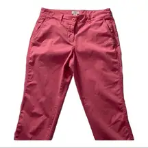 CROWN & IVY Women’s Charlotte pink Khaki style‎ pants 6P Cotton Spandex Blend