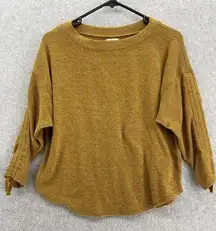 Max Studio Women's Round Neck Blouse Size XS Scrunch Sleeve Burnt Orange