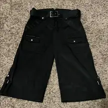 Cache Black Cargo Shorts with Belt