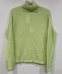 J Mclaughlin Cabot Sweater Small NWT $248 100% Cashmere Turtleneck Green Solid