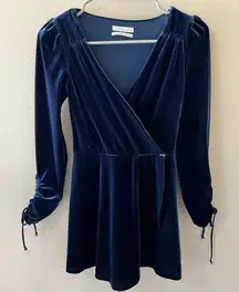 Urban Outfitters Velour Romper Skort Womens XS Extra Small Navy Dress Outfit