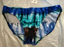 Women’s Island Escape Size 14 Shaper Pant Swim Bikini Bottom Tie Dye NWT
