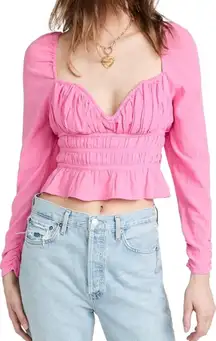 Free People Aurora Barbie Pink Top