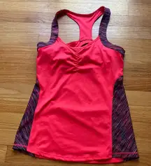 Kyodan Athletic Tank Top in Neon Pink Bright Pink and Blue Space Dye Pattern S‎