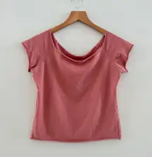 Mauve Pink 100% Cotton Cropped Tee Shirt, One Size (fits like Medium)