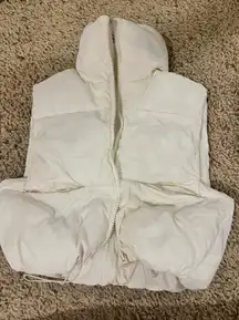 cream puffer vest