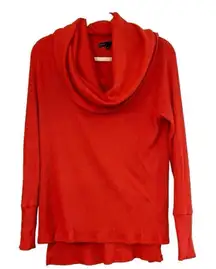 Gibson Women’s Orange Ribbed Crowl Neck Top Small