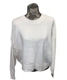 HOLLISTER White Knit Crewneck Sweater size large