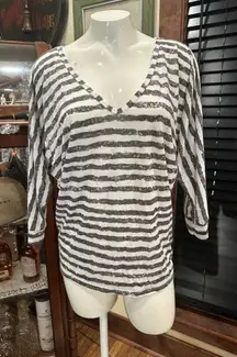 EUC C&C California Stripe V Neck Dolman long sleeve T-shirt  light weight