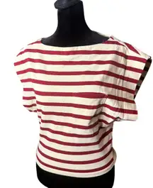J. Crew Mariner Boxy Boat Neck Nautical Muscle Top Size XXS Pocket preppy Cotton