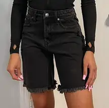 Wild Fable Faded Black High Rise Denim Bermuda Shorts 2