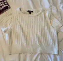 Kendall & Kylie White Ribbed Crop Top