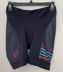 Pearl Izumi  Cycling Shorts Padded Seat Black Colorful Stripe ~ Women’s Size M