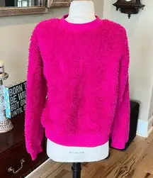 Comfy Cozy Bright Pink Fuschia Sherpa Top Oversized