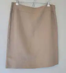 Tahari Linen Blend Tan Straight Skirt