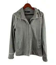 Jones New York Signature Hoodie Jacket M Gray Cotton/Spandex Womens
