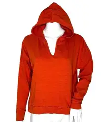 Loft Shirt Womens Small Petite Orange Hoodie Cotton Sweatshirt Casual Beachy