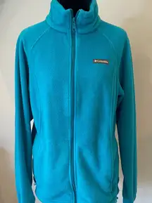 Columbia Turquoise Full-Zip Fleece women’s large