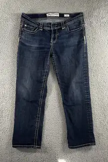Bke Denim Jeans Women 30 Low Rise Cropped Thick‎ Stitch Y2K Western Dakota