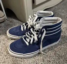 navy and white high top