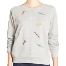 Madewell Throwback Cities Embroidered Cropped Sweatshirt Gray Small