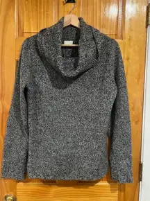 TSE 100% Cashmere Cowl Neck Sweater Gray Chunky Knit Pullover Size XL