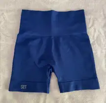 SET Active Blue Sculptflex Bike Workout Shorts XS
