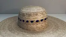 Handcrafted Ranch Lattice Hat Natural Palm Wide Brim