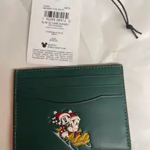 Coach  Dark Pine Disney X Slim Id Card Case With Winter Motif