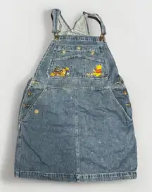Vintage Disney Winnie Pooh & Tigger Overalls Women's Sz M Denim Jean Bib I Fall