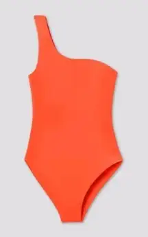 GIRLFRIEND COLLECTIVE (NWT) Oasis One Shoulder One Piece, Koi (Orange), Size XS